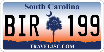 SC license plate BIR199
