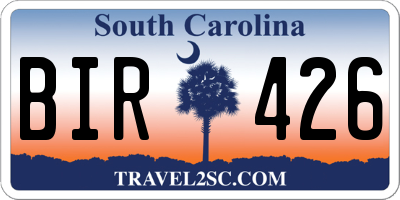 SC license plate BIR426