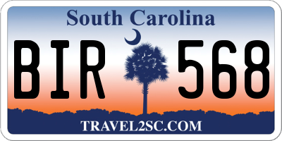 SC license plate BIR568