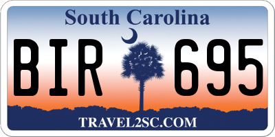 SC license plate BIR695