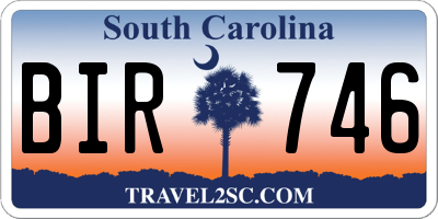 SC license plate BIR746