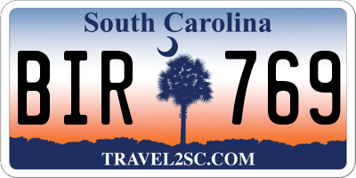 SC license plate BIR769