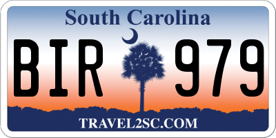 SC license plate BIR979