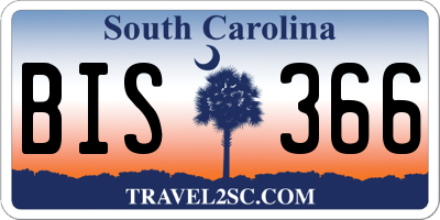 SC license plate BIS366