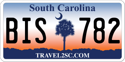 SC license plate BIS782