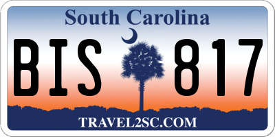 SC license plate BIS817