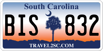 SC license plate BIS832