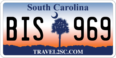 SC license plate BIS969