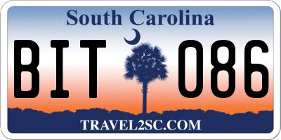SC license plate BIT086