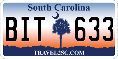 SC license plate BIT633