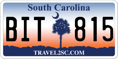 SC license plate BIT815