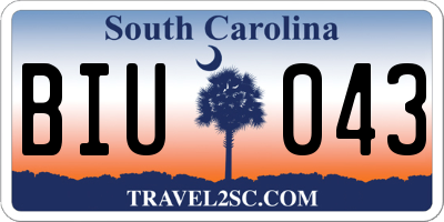 SC license plate BIU043
