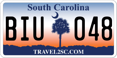 SC license plate BIU048