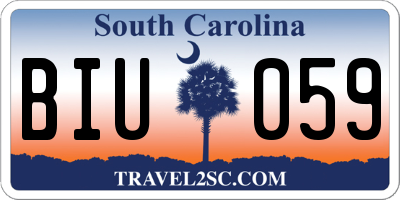 SC license plate BIU059