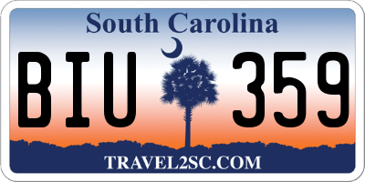SC license plate BIU359