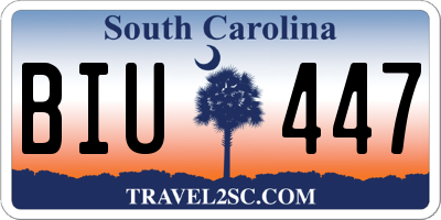 SC license plate BIU447