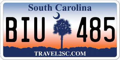 SC license plate BIU485