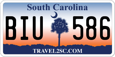SC license plate BIU586