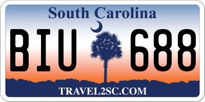 SC license plate BIU688