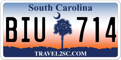 SC license plate BIU714