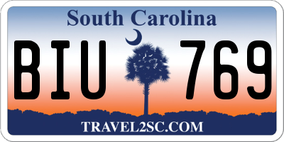 SC license plate BIU769