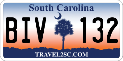 SC license plate BIV132