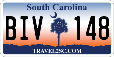 SC license plate BIV148