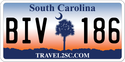 SC license plate BIV186