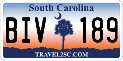 SC license plate BIV189