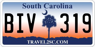 SC license plate BIV319