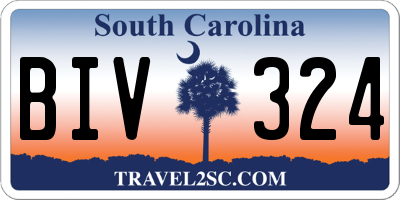 SC license plate BIV324