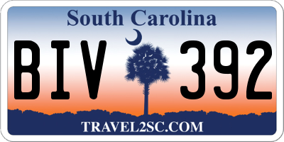 SC license plate BIV392