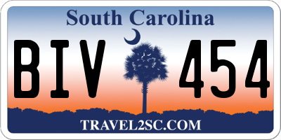 SC license plate BIV454