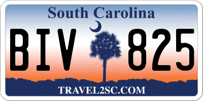 SC license plate BIV825