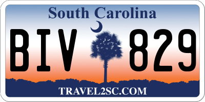 SC license plate BIV829