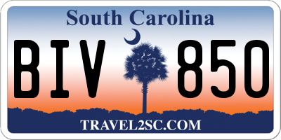 SC license plate BIV850