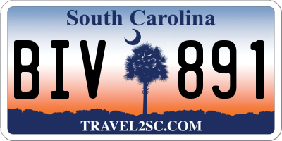 SC license plate BIV891