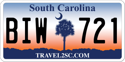 SC license plate BIW721