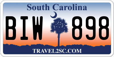 SC license plate BIW898