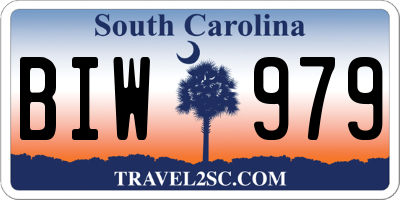 SC license plate BIW979