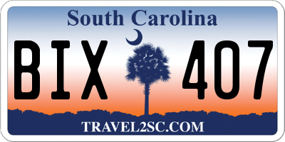 SC license plate BIX407