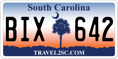 SC license plate BIX642