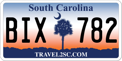SC license plate BIX782