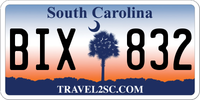 SC license plate BIX832