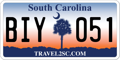 SC license plate BIY051