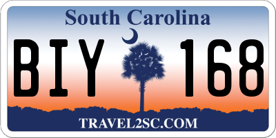 SC license plate BIY168