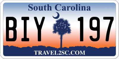 SC license plate BIY197