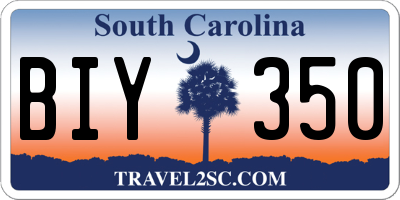 SC license plate BIY350