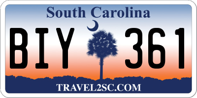SC license plate BIY361