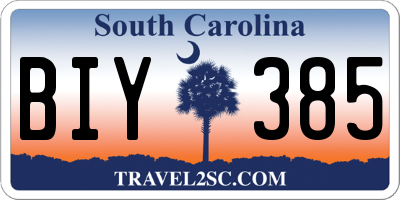 SC license plate BIY385